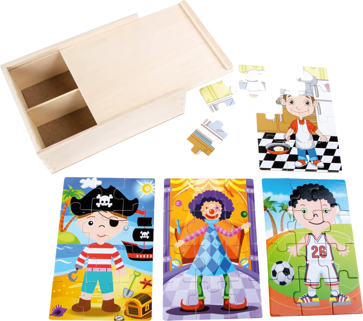 small foot Puslespil 4 i 1, Unge og Kostume - billede 1