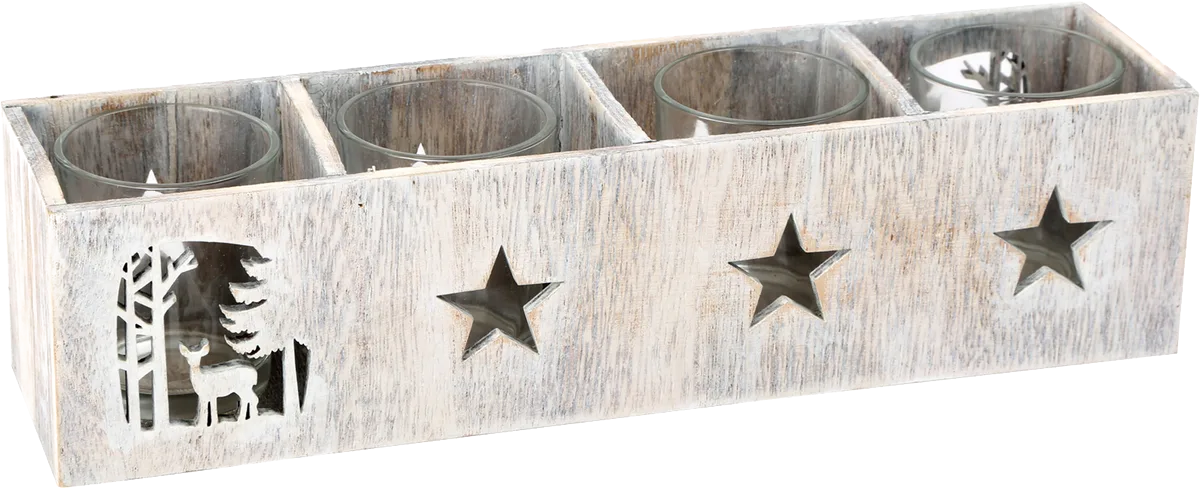 small foot Fyrfadsholder, Shabby Chic - billede 1