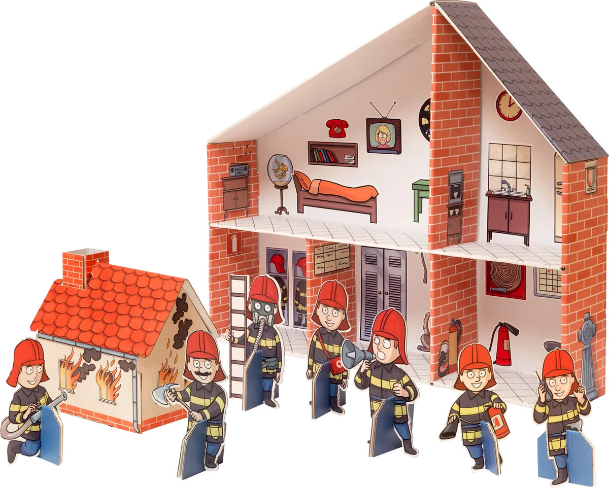 small foot Brandstation/Dukkehus i Pap - billede 1
