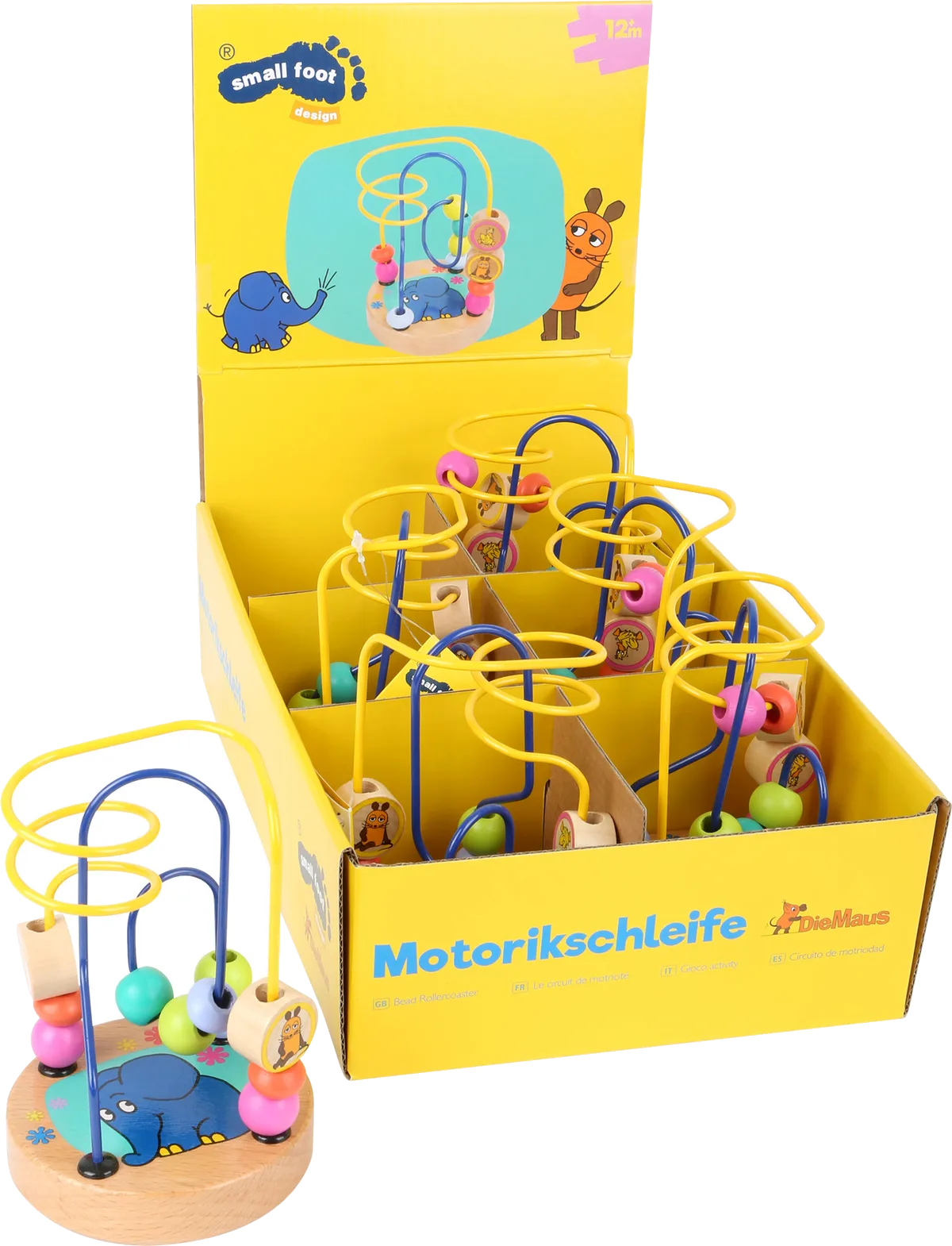 small foot Display Aktivitets Loop med Elefant (6 stk), Musen - billede 1
