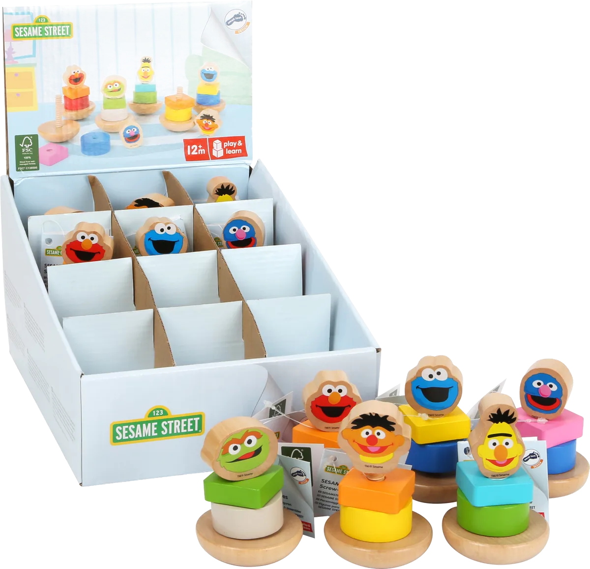 small foot Display Skrue Figurer (12 stk), SESAME STREET - billede 1