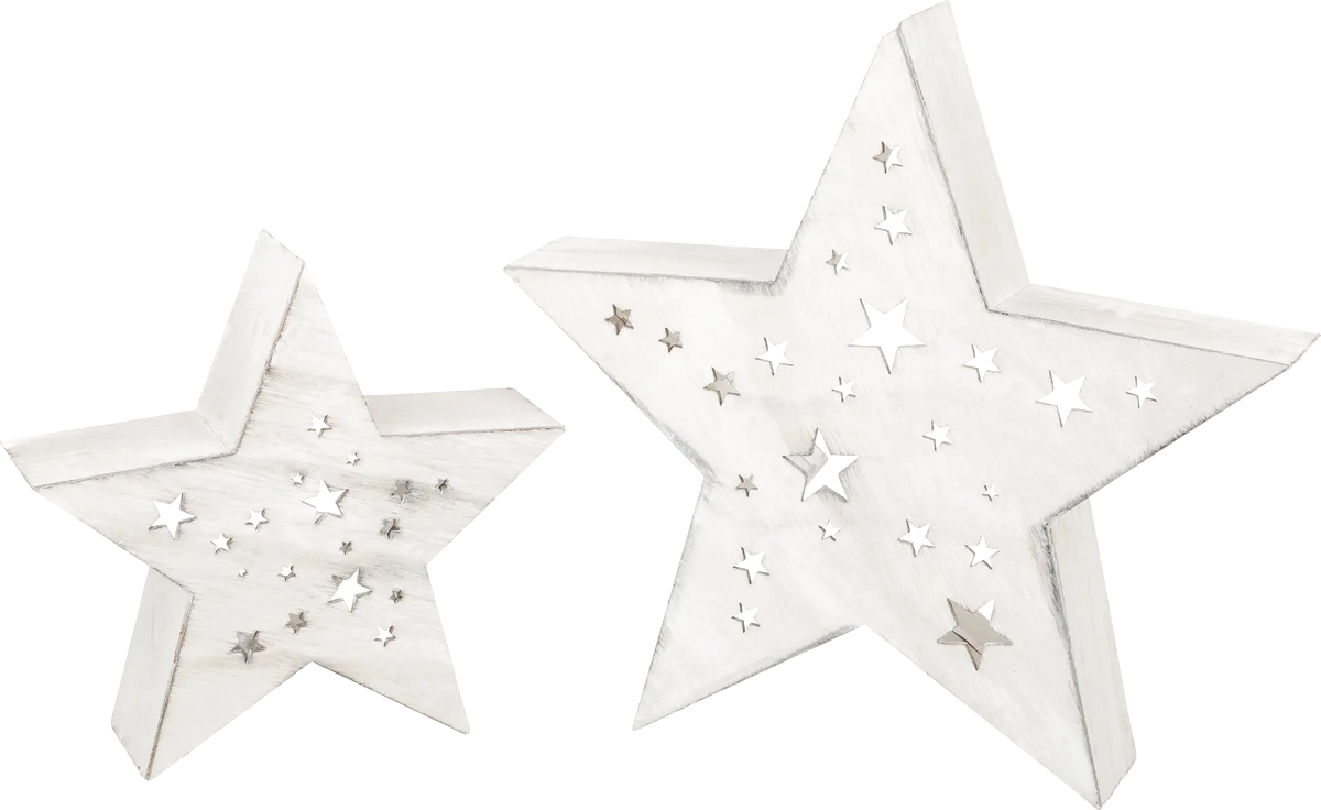 small foot Stjerne med LED-Lys (2 stk.), Shabby-Chic - billede 1