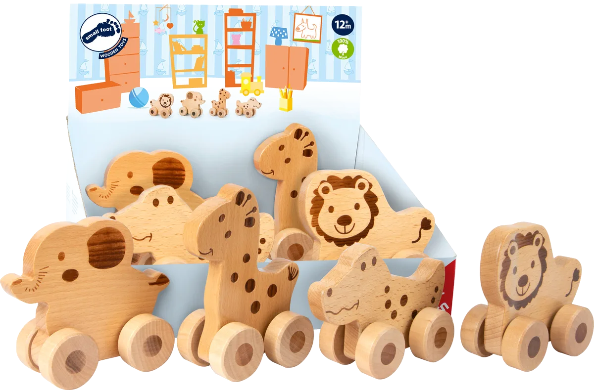 small foot Display Skubbedyr (8 stk), Safari Natur - billede 1