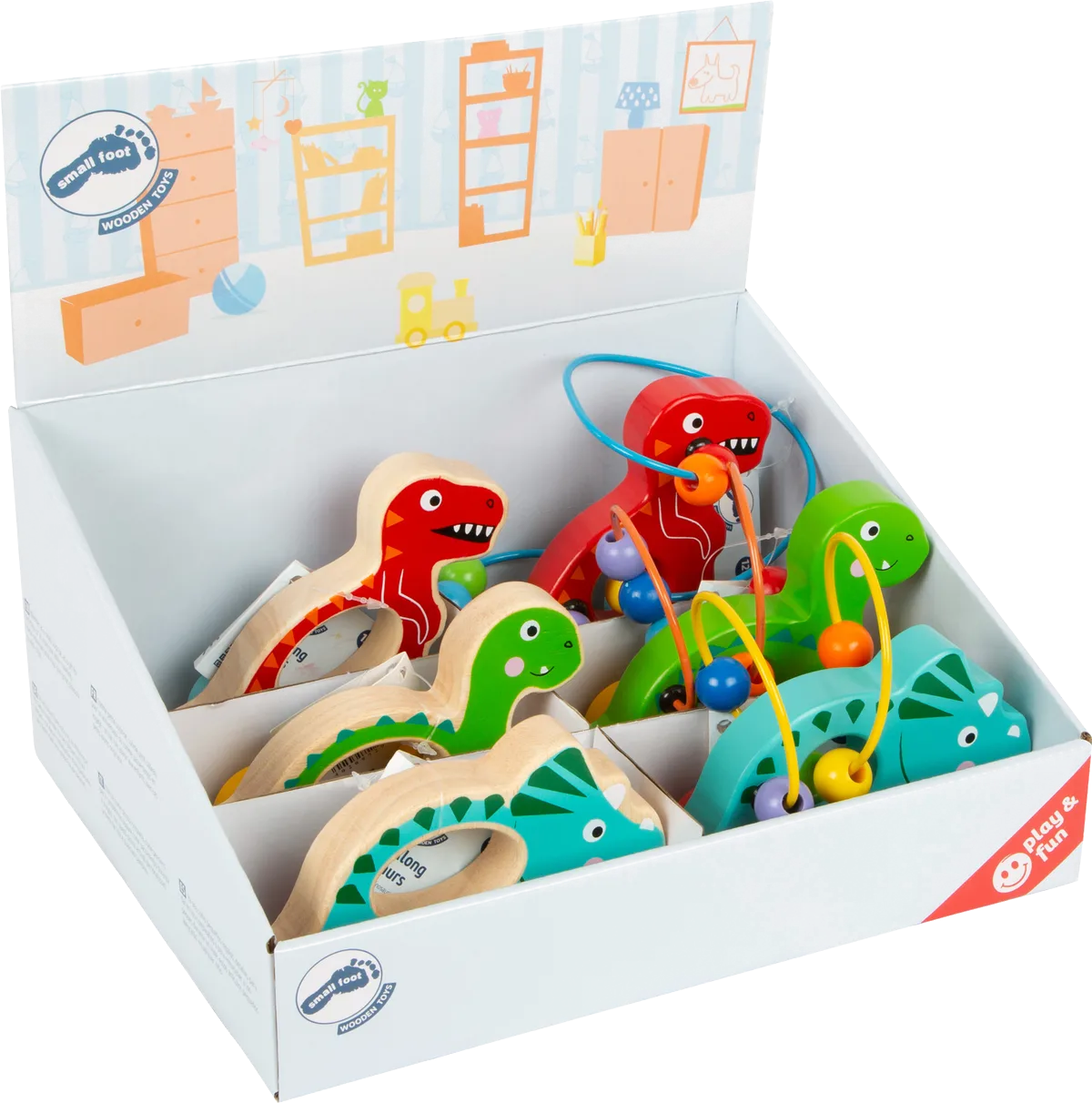 small foot Display Skubbedyr (6 stk), Dinosaur - billede 1
