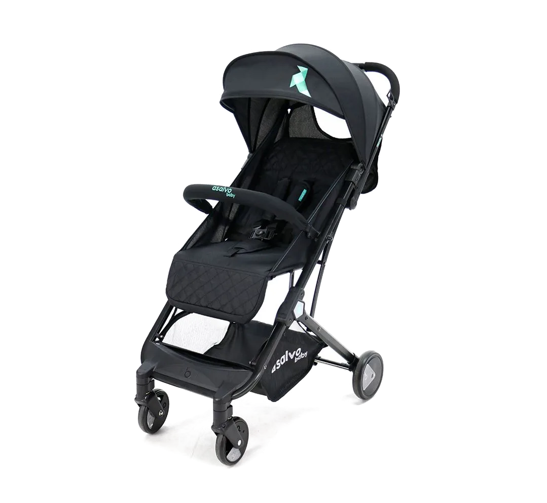 Asalvo Klapvogn Flight Travel+, Sort/aqua - billede 1