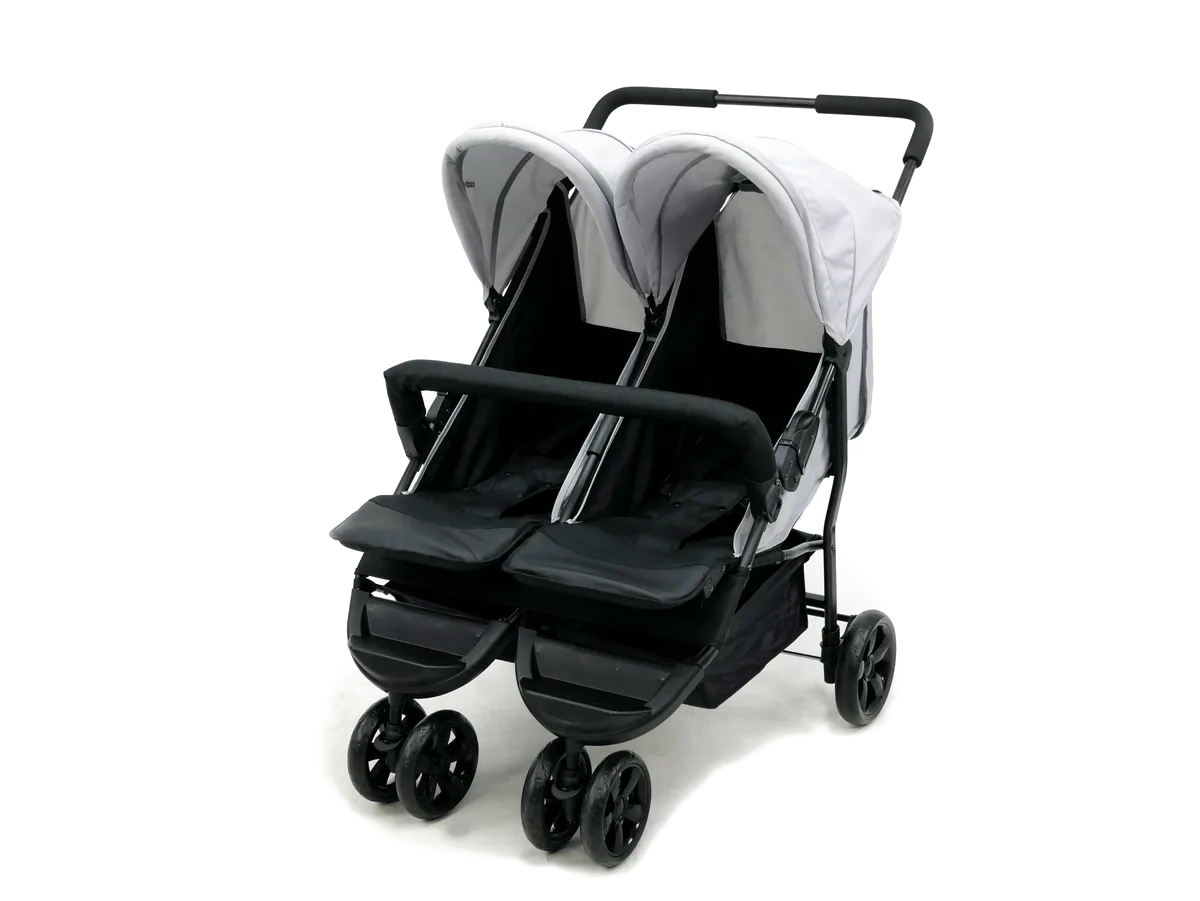 Asalvo Tvillinge Klapvogn Double Dinamic, Antracit - billede 1