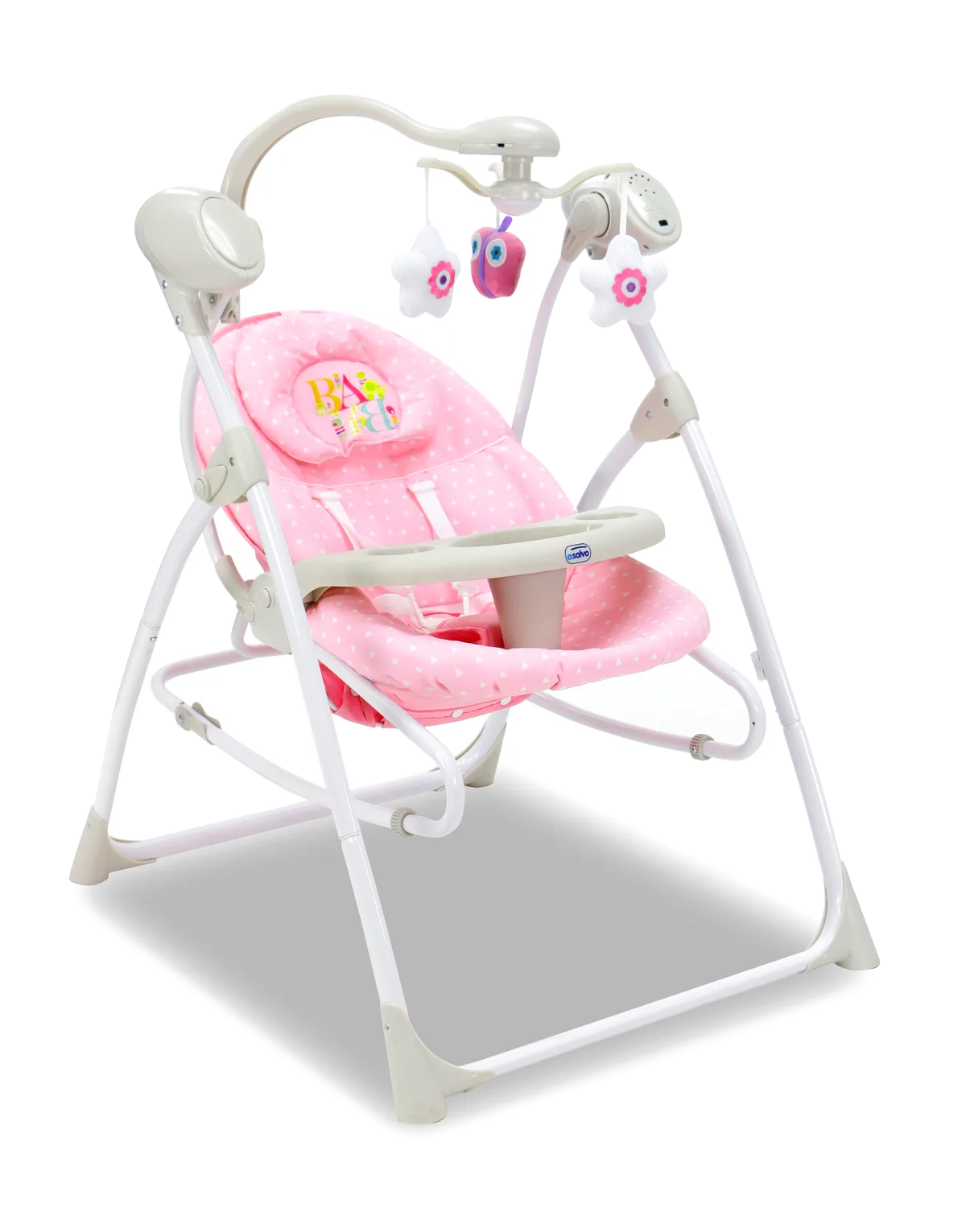 Asalvo Baby Skråstol Swing 3 i 1, Pink - billede 1