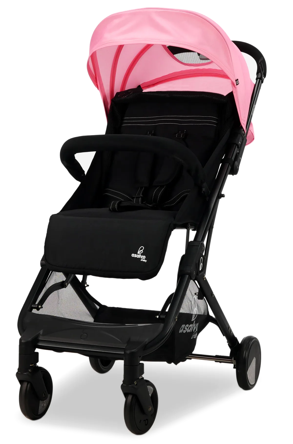Asalvo Klapvogn Flight Travel+, Pink/Sort - billede 1