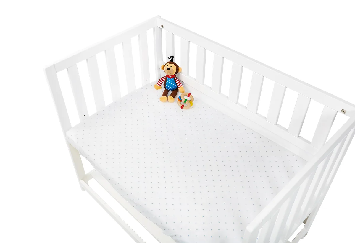 Pinolino Stræklagen til Vugge, Bedside Crib og Barnevogn 2 stk., Jersey/Lyseblå Stjerner - billede 1