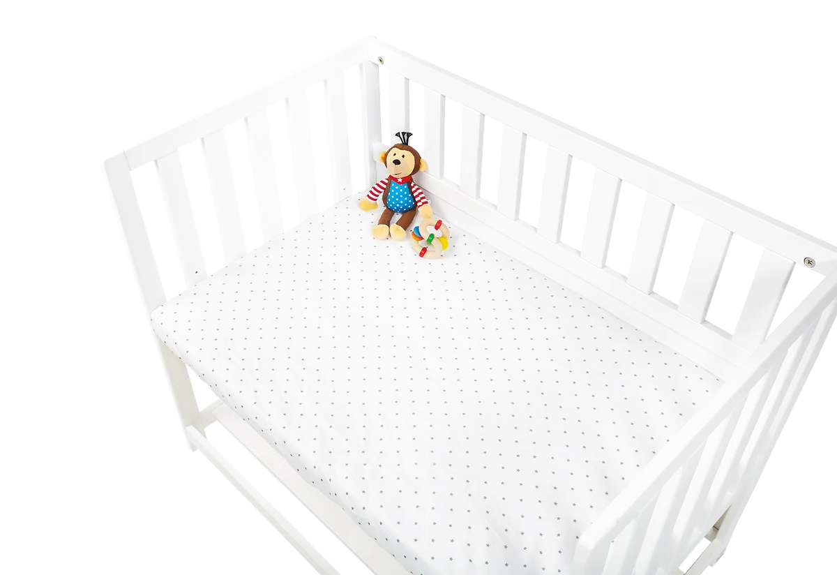 Pinolino Stræklagen til Vugge, Bedside Crib og Barnevogn 2 stk., Jersey/Grå Stjerner - billede 1