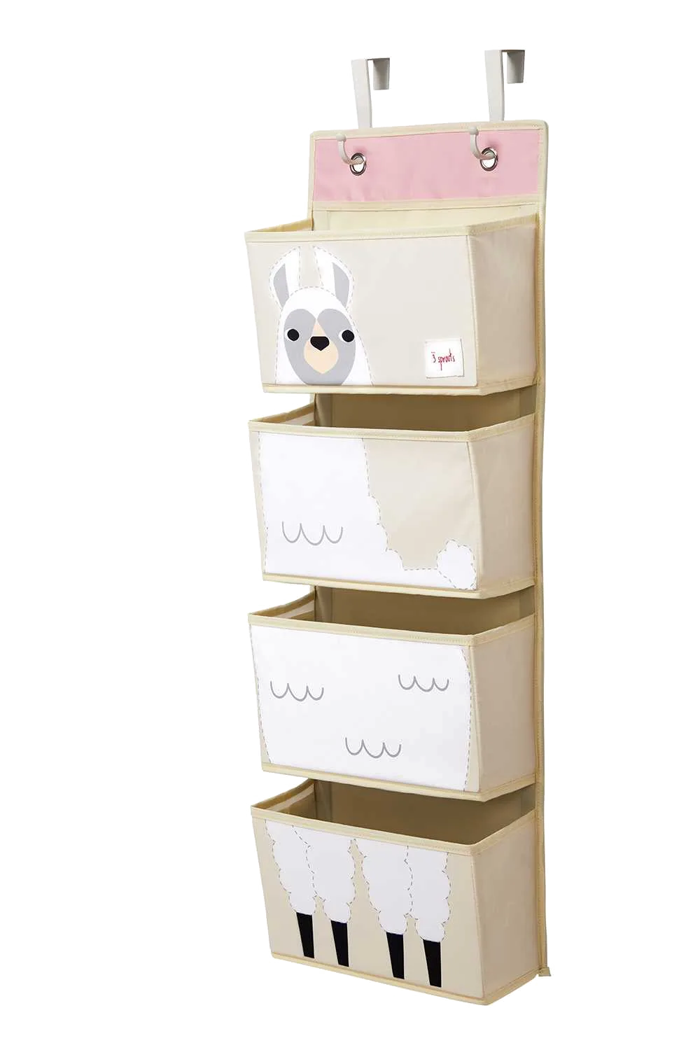 3 Sprouts Vægophæng med lommer (Wall Organizer), Llama - billede 1