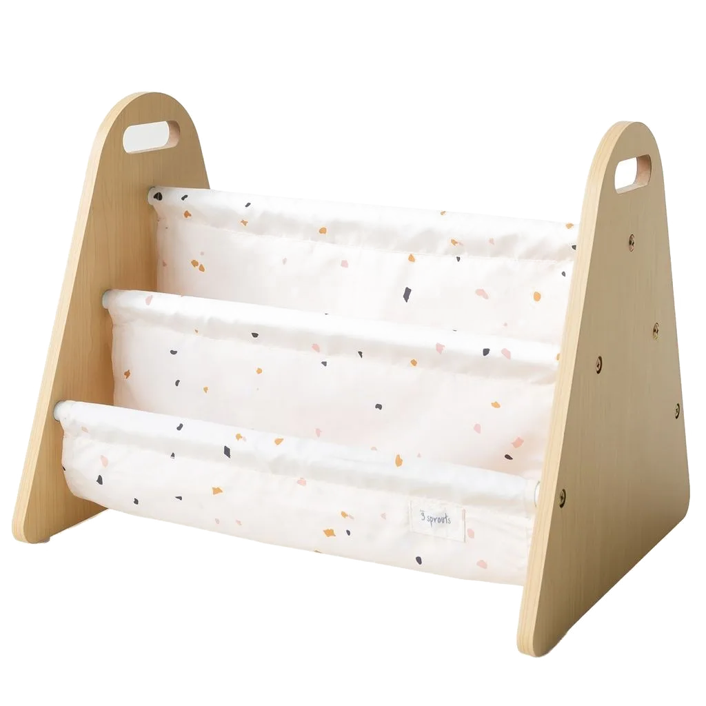 3 Sprouts Dobbelt-sidet Bogreol, Terrazzo cream - billede 1