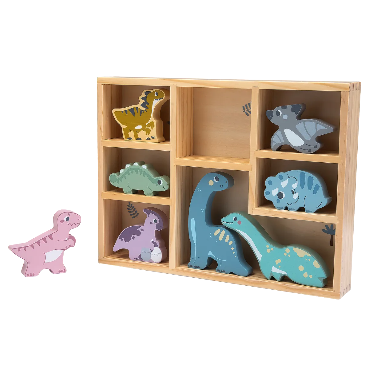 Kinder and Kids Dinosaur i trækasse (8 stk.) - billede 1