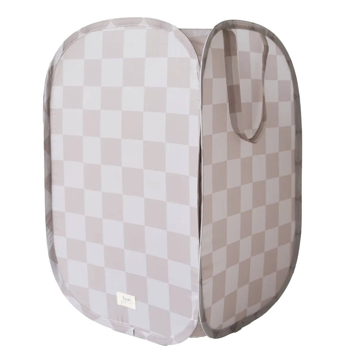 3 Sprouts Pop-up vasketøjskurv, Checkerboard beige - billede 1