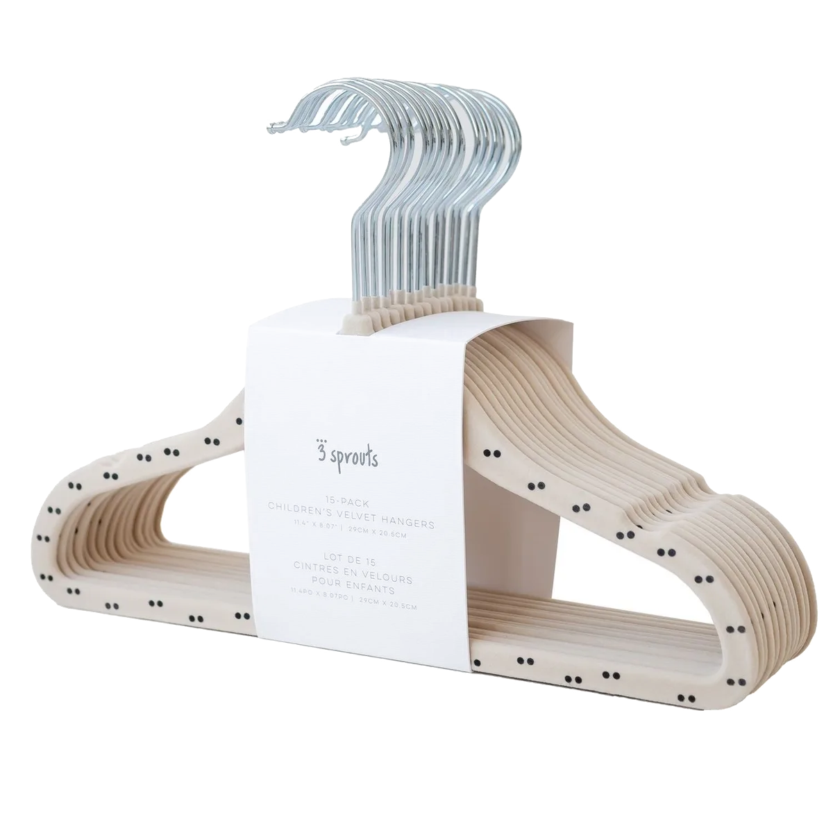 3 Sprouts Velourbøjle (15 stk.), Double dot beige - billede 1