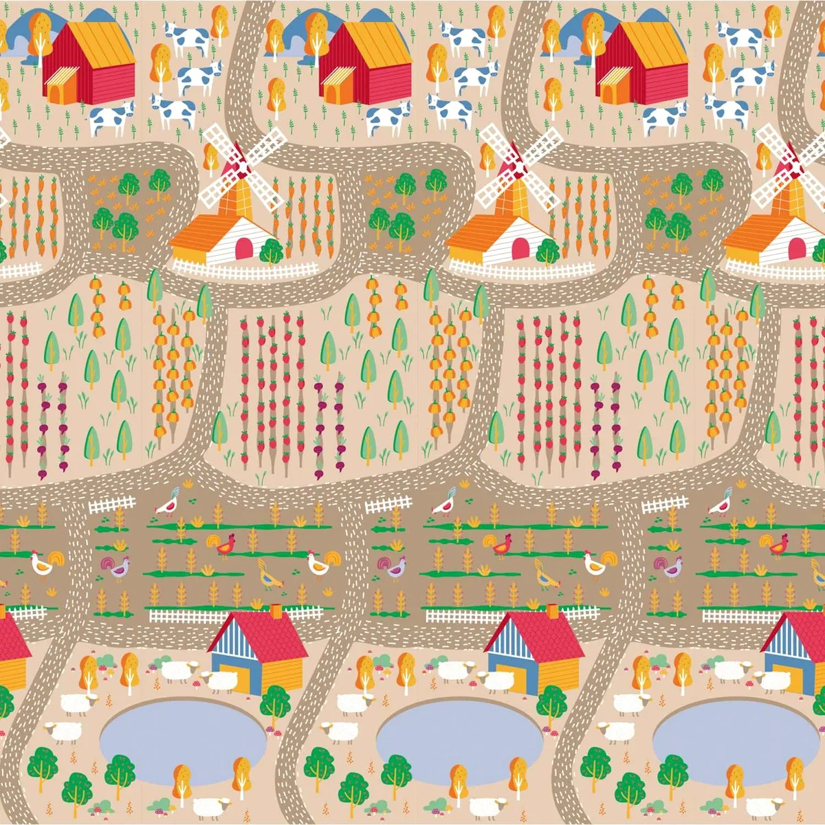 Asalvo Legemåtte 200 x 180 cm, Land/By - billede 1