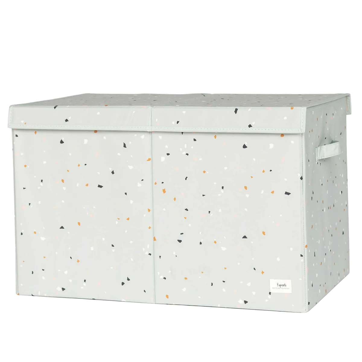 3 Sprouts Opbevaringskasse med låg, Terrazzo/Grøn - billede 1