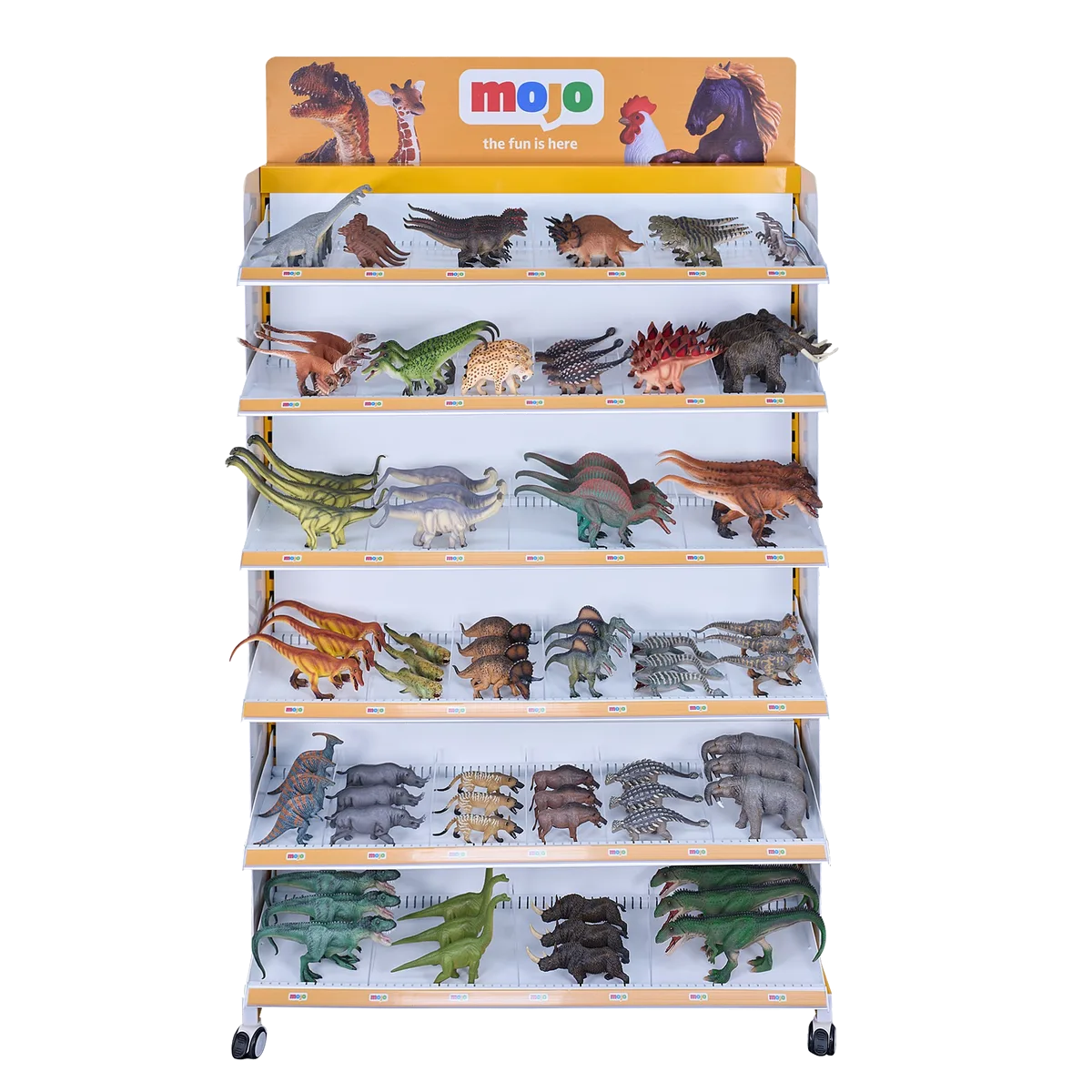 MOJO 100 cm gulv Display i metal med hylder og hjul - billede 1