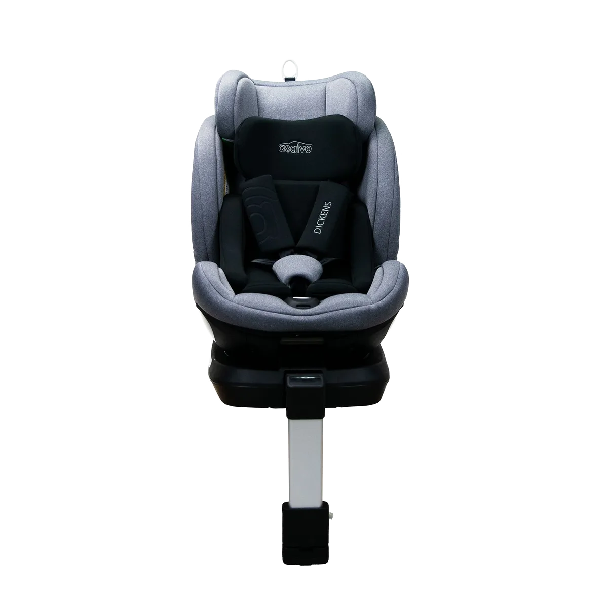Asalvo Autostol 0-18 kg. og 360 graders rotation, Dickens/Grå - billede 1