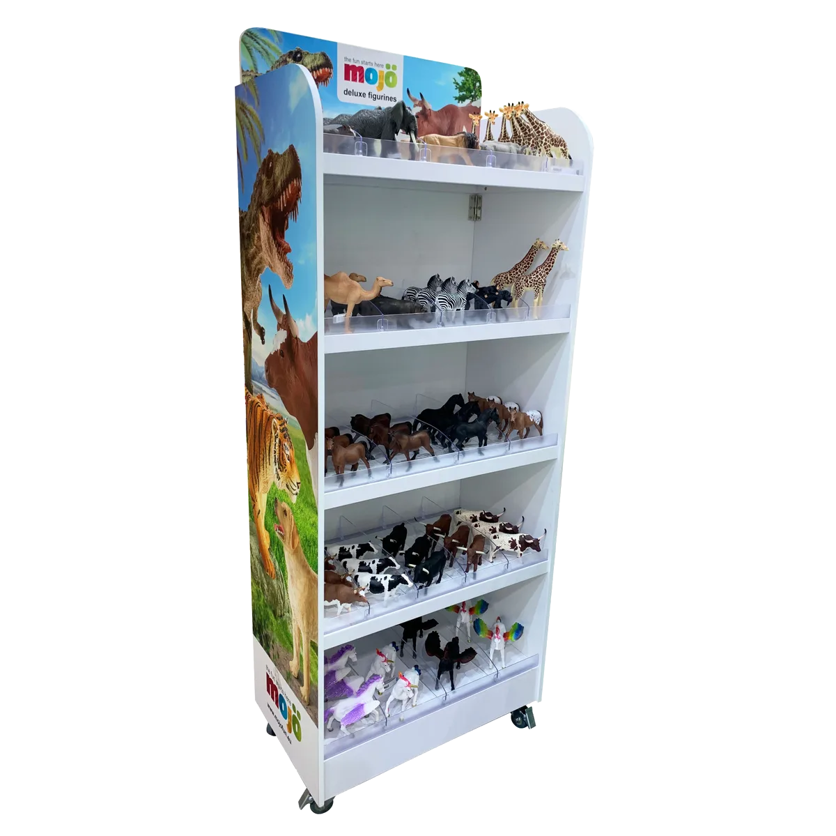 Mojo 62 cm Hvid gulv display hylder og hjul - billede 1
