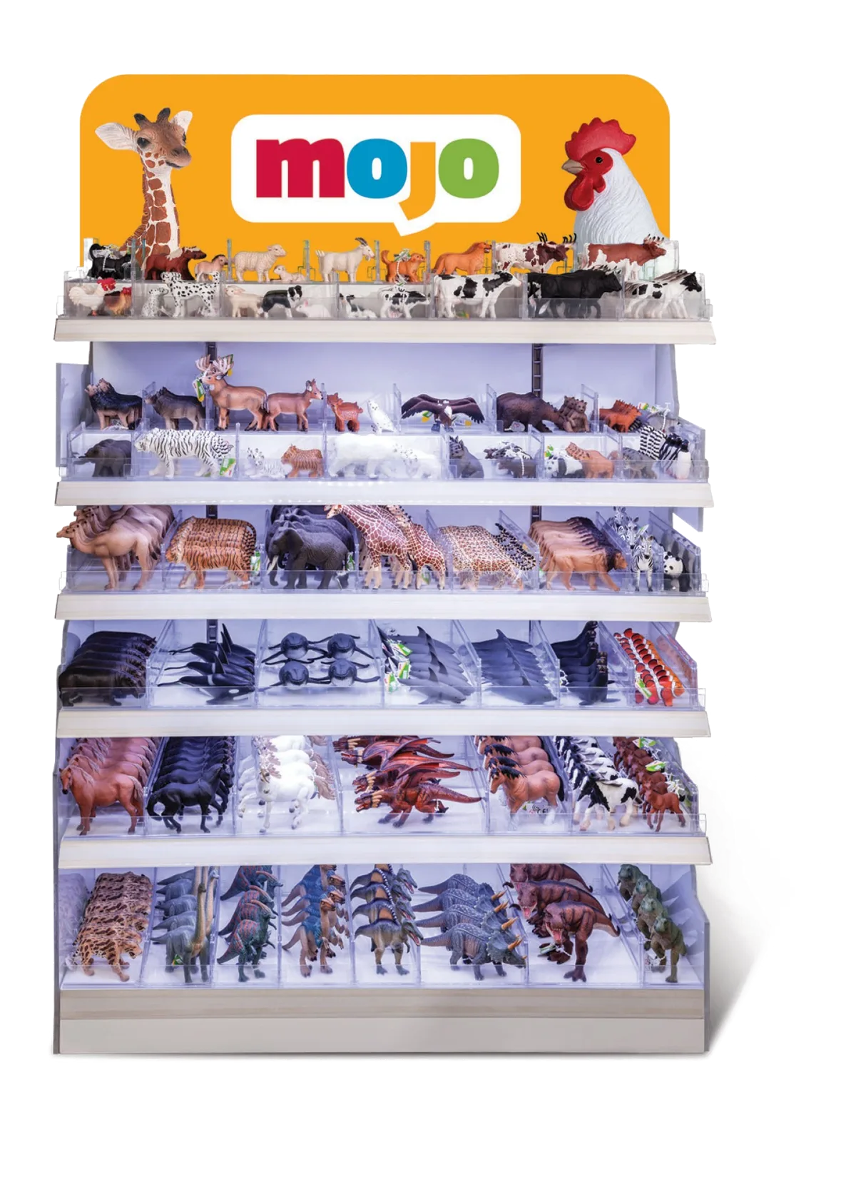 Mojo 100 cm LED Light up Display med hylder og hjul - billede 1